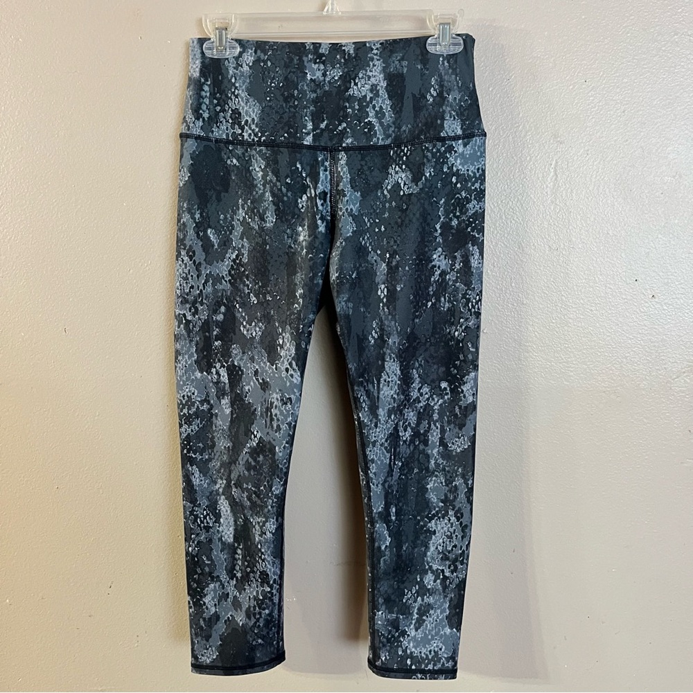 ALO Yoga Dark Green and Gray Snake Print Leggings